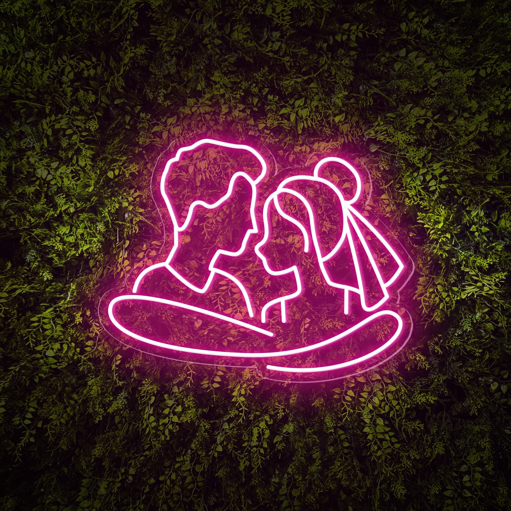 Cuddling Couple Shape Neon Sign