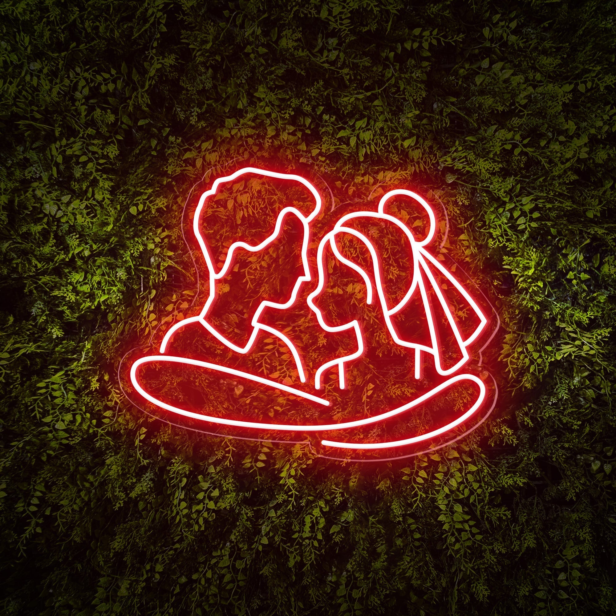 Cuddling Couple Shape Neon Sign