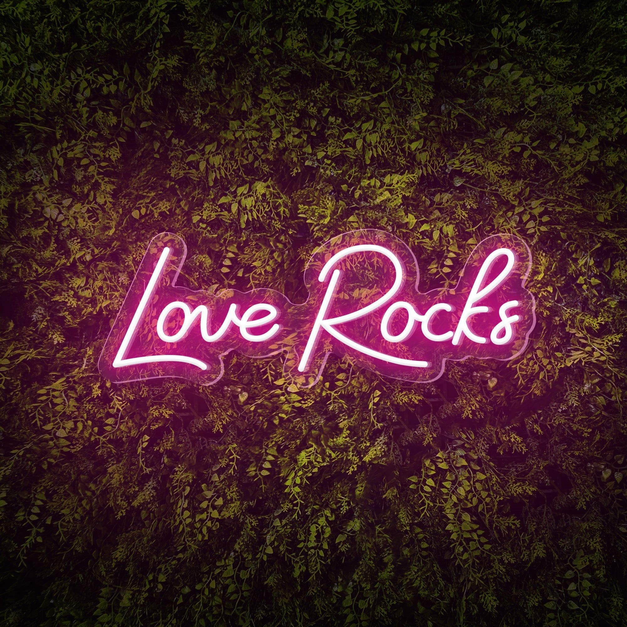 "Love Rocks" Words Neon Sign for Weddings & Proposals