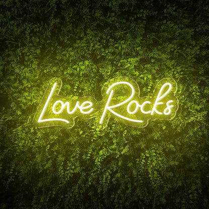 "Love Rocks" Words Neon Sign for Weddings & Proposals