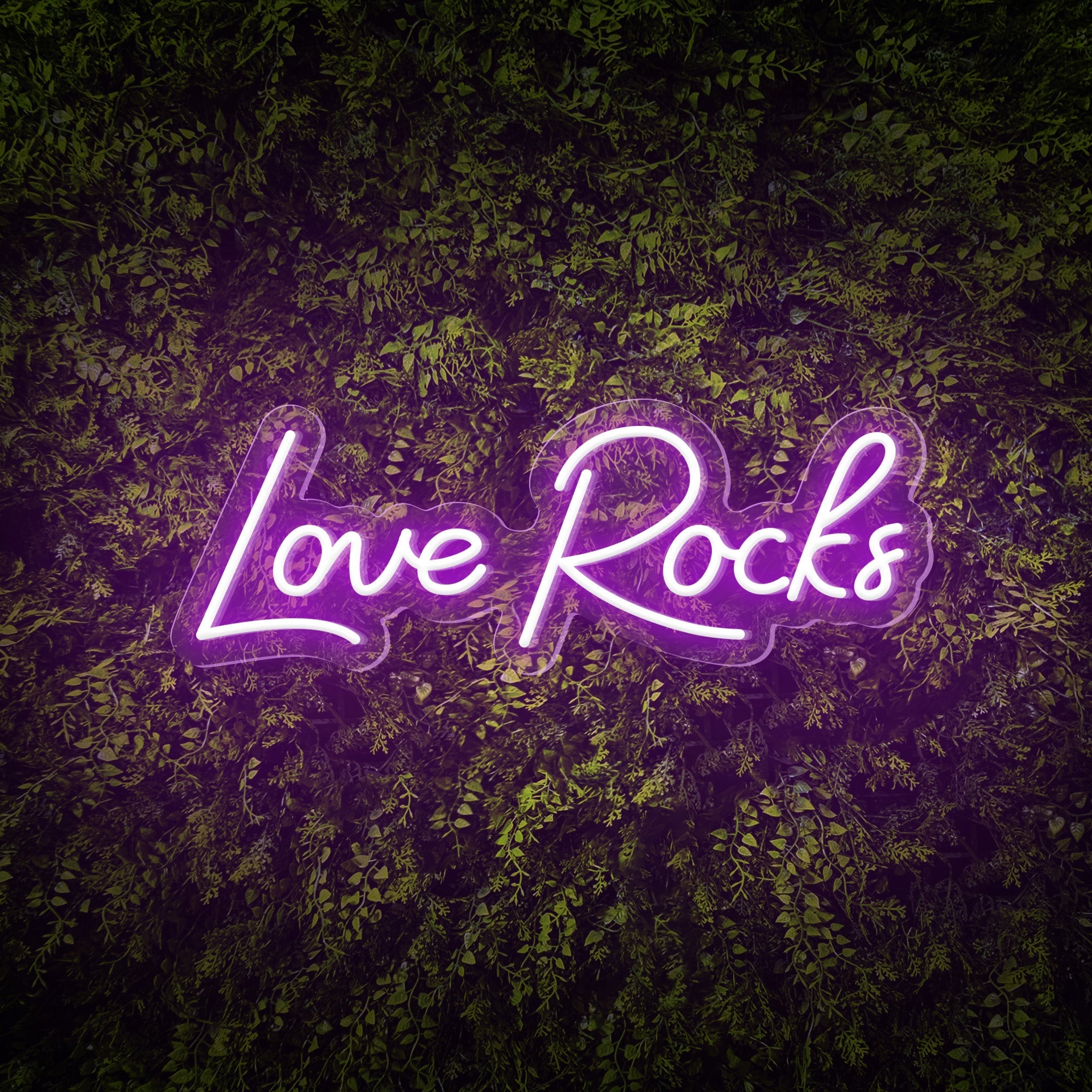"Love Rocks" Words Neon Sign for Weddings & Proposals