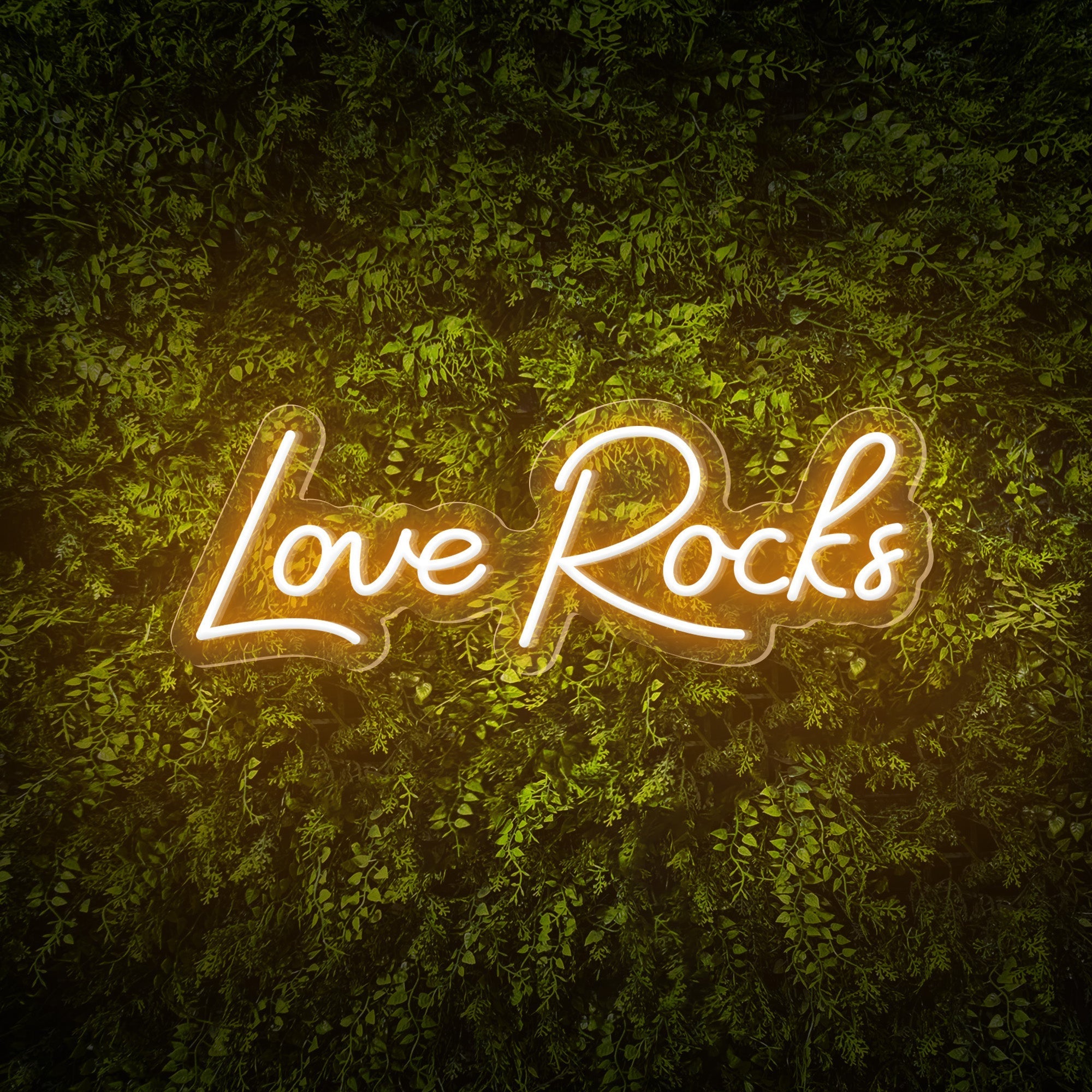 "Love Rocks" Words Neon Sign for Weddings & Proposals