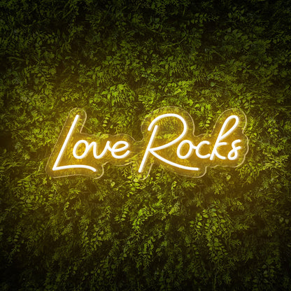 "Love Rocks" Words Neon Sign for Weddings & Proposals